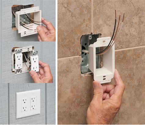 electrical box extender how to install|extending electrical outlet over paneling.